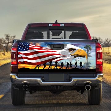Discover Memorial Day Remember & Honor Veteran Truck Tailgate Decal Sticker Wrap