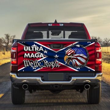 Discover Ultra MAGA Truck Tailgate Decal Sticker Wrap We The People Southern Confederate Flag TQN145TDv1