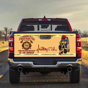 Discover Being A Retired Firefighter Is An Honor Truck Tailgate Decal Sticker Wrap