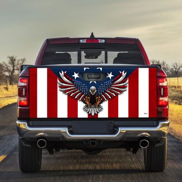 Discover Patriotic Eagle American Truck Tailgate Decal Sticker Wrap