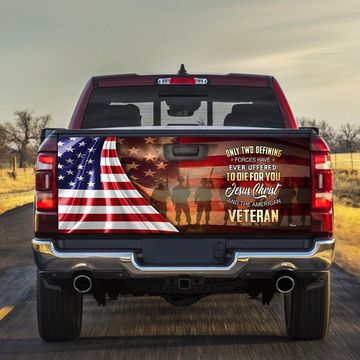 Discover Owe To God And Veteran Truck Tailgate Decal Sticker Wrap