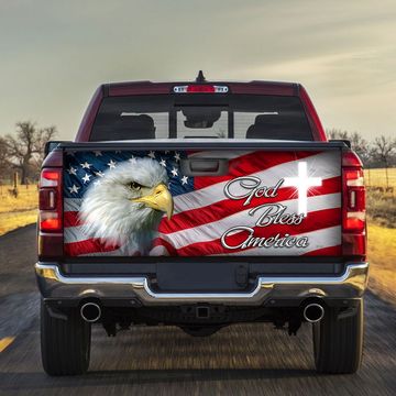 Discover Patriot Eagle God Bless America Truck Tailgate Decal Sticker Wrap