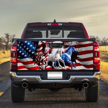 Discover Horse American Patriot Truck Tailgate Decal Sticker Wrap