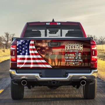 Discover Veteran Truck Tailgate Decal Sticker Wrap Freedom Isn’t Free. It’s Paid For With Blood, Sweat And Tears MLH1665TDv2