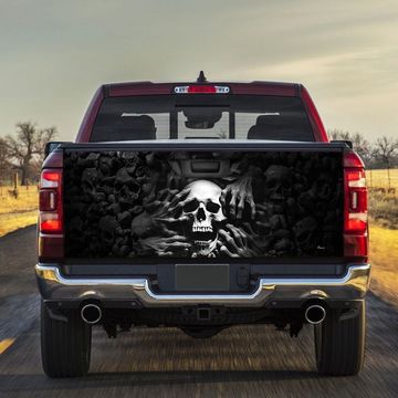 Discover Skull Sticker Evil Skull Truck Tailgate Decal Sticker Wrap