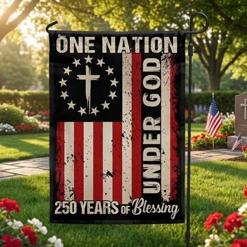 Discover One Nation Under God 250 Years of Blessing 1776 2026 Patriotic Flag