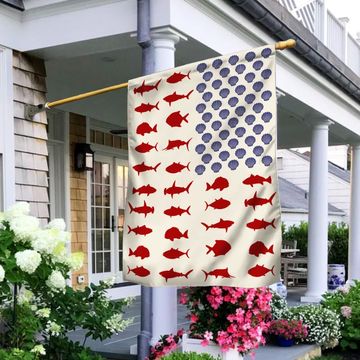 Discover Fish And Shell American Flag