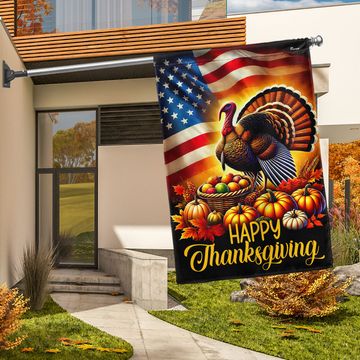 Discover Thanksgiving Turkey American Flag