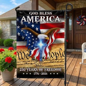 Discover Patriotic God Bless America Flag, 250 Years of Freedom We The People Flag