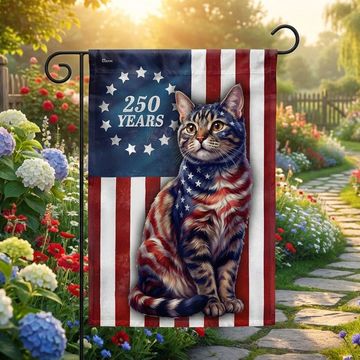 Discover Flagwix Patriotic Cat Garden Flag, 250 Years Betsy Ross Flag Decor for Cat Lover