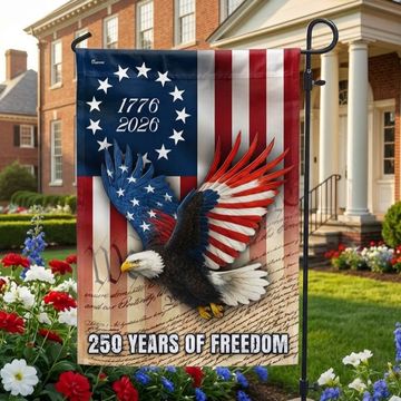 Discover 250 Years of Freedom Flag, 1776 2026 Patriotic Eagle We The People Decor
