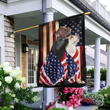 Discover Labrador Retriever Dogs American Patriot Wrapped in Glory Flag 3-Day Shipping