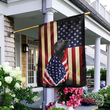 Discover Black Labrador Retriever American Patriot Wrapped in Glory Flag 3-Day Shipping
