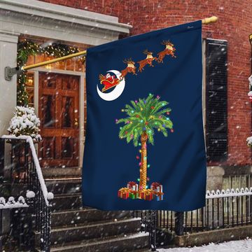 Discover South Carolina Christmas Flag Santa Palmetto Tree