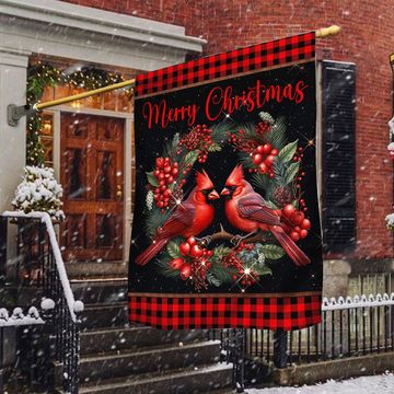 Discover Cardinal Merry Christmas Flag
