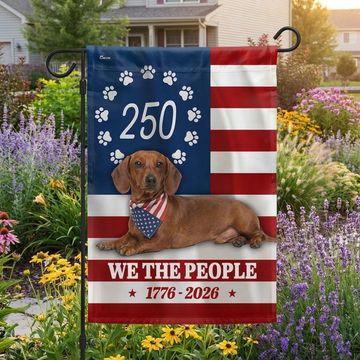 Discover Patriotic Dog American Flag, 250 Years Dachshund Dog 1776 2026 Flag