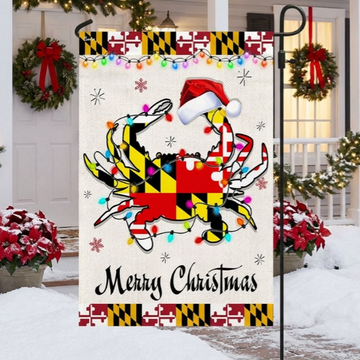 Discover Maryland Crab Christmas Flag  - Holiday Gift for Festive Decor with 3-Day Shipping