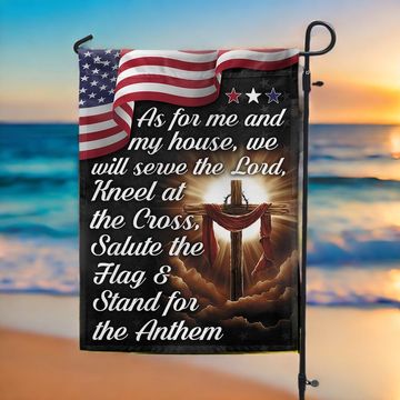 Discover FLAGWIX  Jesus Cross American Flag As For Me And My House We Will Serve The Lord Flag 3-Day Shipping