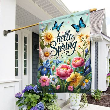 Discover Hello Spring Flag for Outdoor Home Decor, Spring Seasonal Design