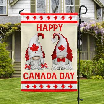 Discover Happy Canada Day Gnomes Flag