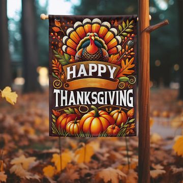 Discover Happy Thanksgiving Day Turkey Flag