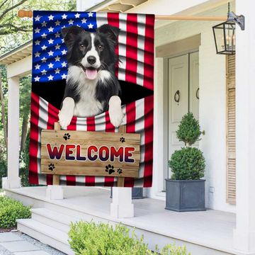 Discover Border Collie Dog Welcome 4th of july American Flag TQN1135Fv6