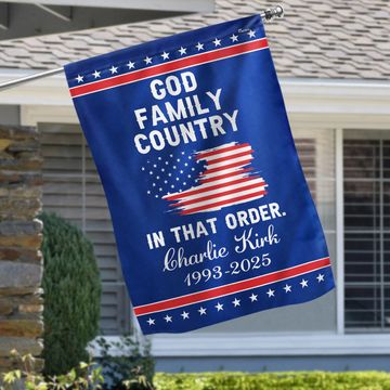Discover Freedom Charlie Kirk Patriotic American Flag God Family Country In That Order Patriotic US Flag
