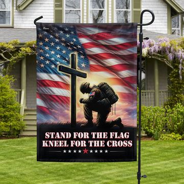 Discover FLAGWIX Veteran Kneeling Christ Cross American Flag Stand For The Flag Kneel For The Cross Patriotic Veterans Day Decor
