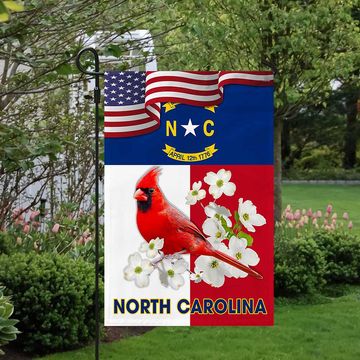 Discover North Carolina State Dogwood Flower and Cardinal Flag