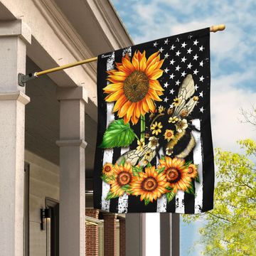 Discover Bee Sunflower American Flag