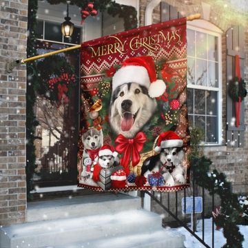 Discover Christmas Begins With Husky Flag