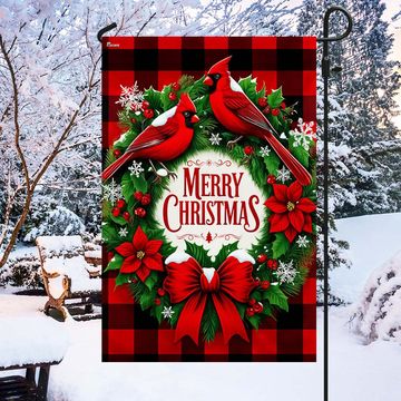 Discover Christmas Cardinal Merry Christmas Flag