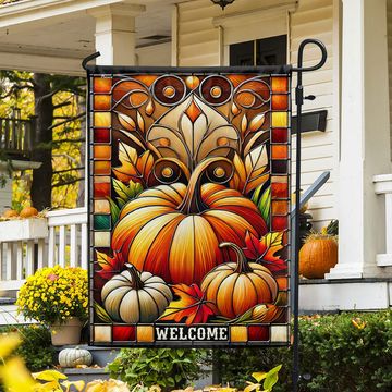 Discover Fall Flag Pumpkin Harvest Thanksgiving Flag