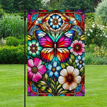 Discover Spring Stained Glass Butterfly with Floral Design for Outdoor Home Decor