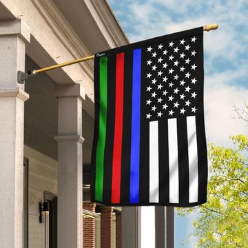 Discover Police Military and Fire Thin Line American Flag