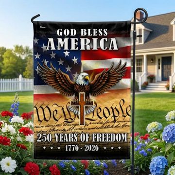 Discover God Bless America 1776 2026 Flag, 250 Years of Freedom Christ Cross Flag