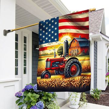 Discover Tractor 4th of july So God Made a Farmer American Flag