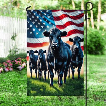 Discover Black Angus Cattle American Flag, Farm Flag