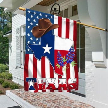Discover Texas Bluebonnet American Flag