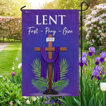 Discover FLAGWIX  Lent Season Fast Pray Give Jesus Christian Cross Flag