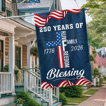Discover American Patriotic 1776 2026 Flag, 250 Years of Blessing Faith Flag