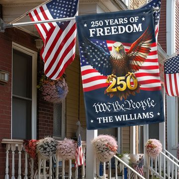Discover Custom American Flag, Personalized 250 Years of Freedom Home Decor US Flag