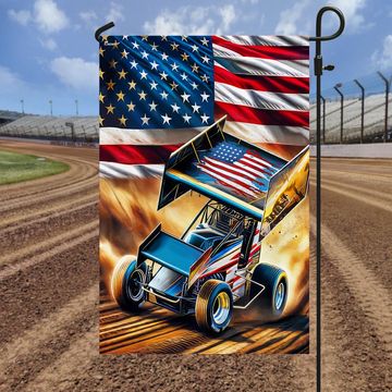 Discover FLAGWIX Sprint Car Racing. Dirt Track Racing American Flag