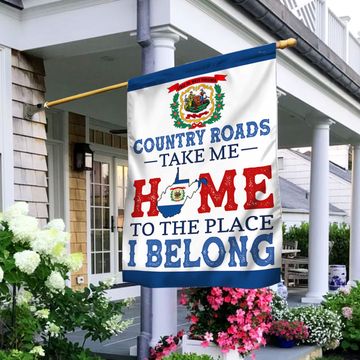 Discover West Virginia Country Roads Take Me Home To The Place I Belong Flag