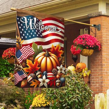 Discover Welcome Fall American Flag