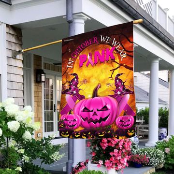 Discover Pink Pumpkin Breast Cancer Awareness FLAGWIX  ™ Pink Pumpkin Halloween Flag