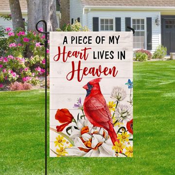 Discover Cardinal A Piece Of My Heart Lives In Heaven Flag