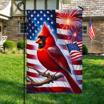 Discover Patriotic Cardinal American Flag