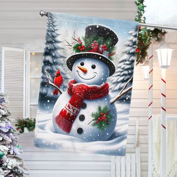 Discover Snowman Welcome Winter Christmas Flag