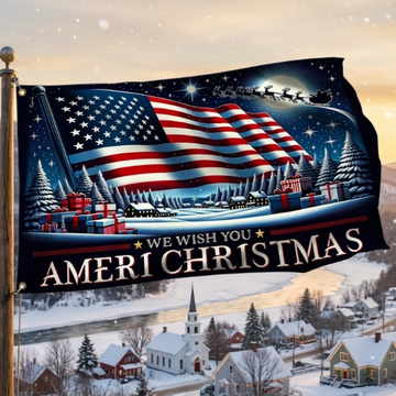 Discover We Wish You Ameri Christmas Flag